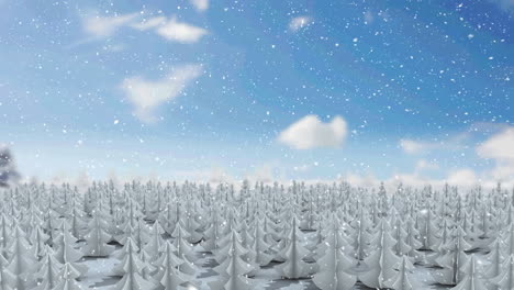 animation of snow falling over winter landscape