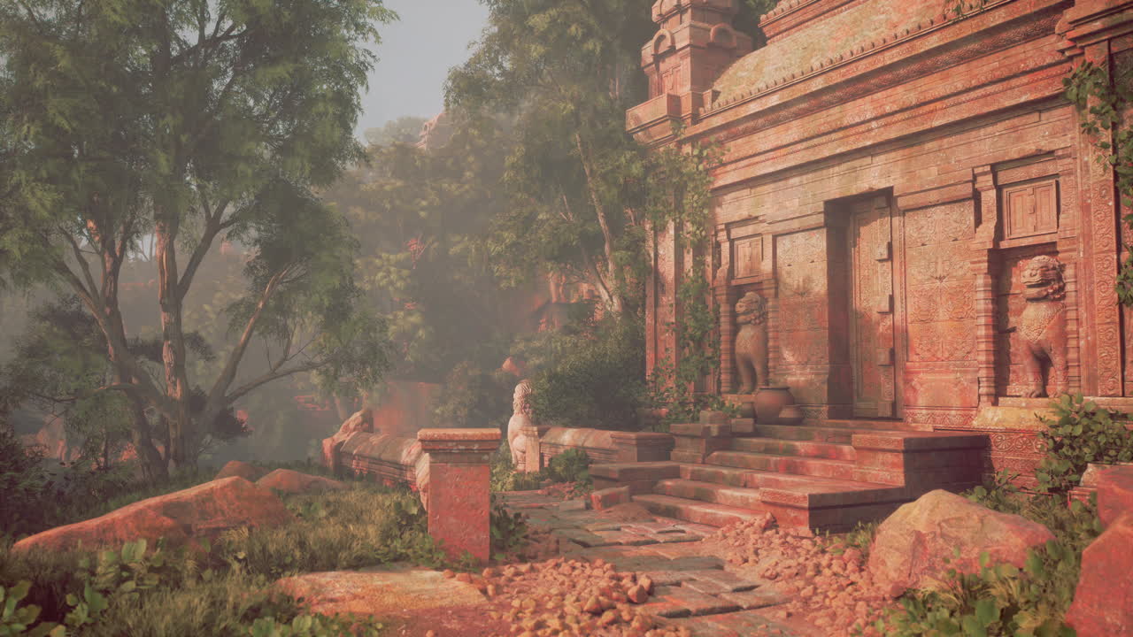 ruinas de templos antiguos en una jungla.