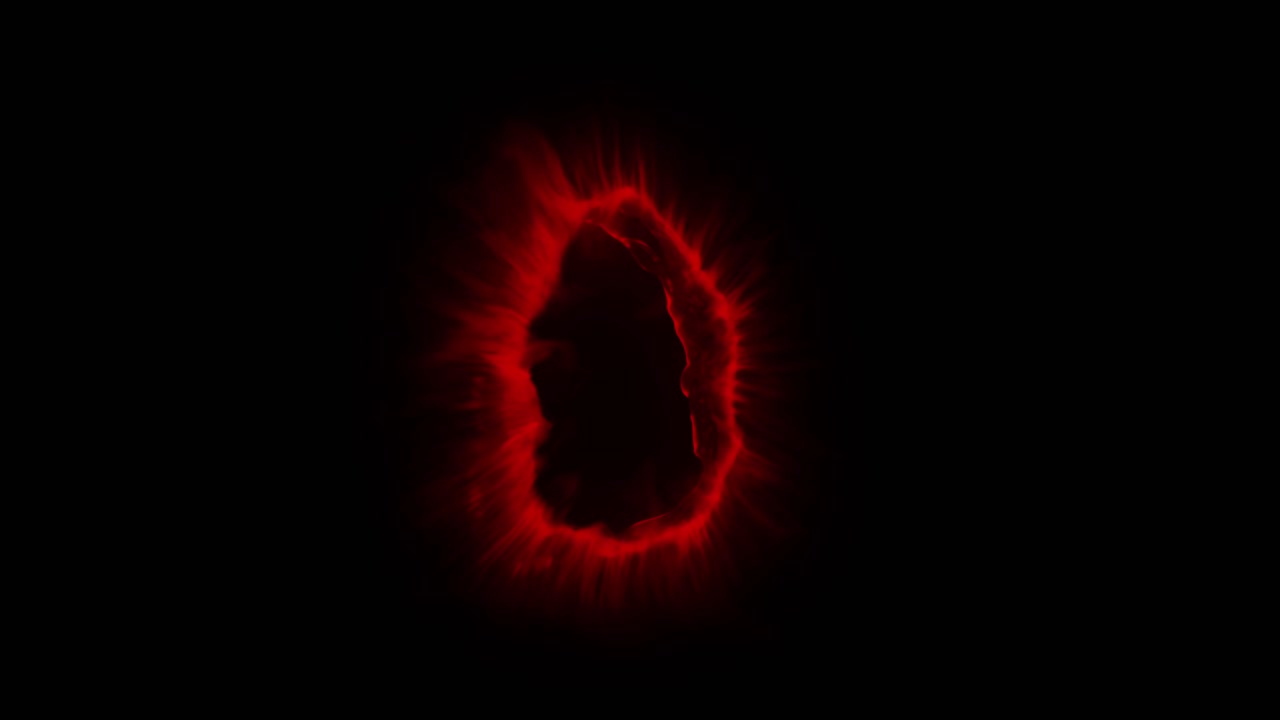 Red portal on black background. Loopable sci-fi or magic VFX