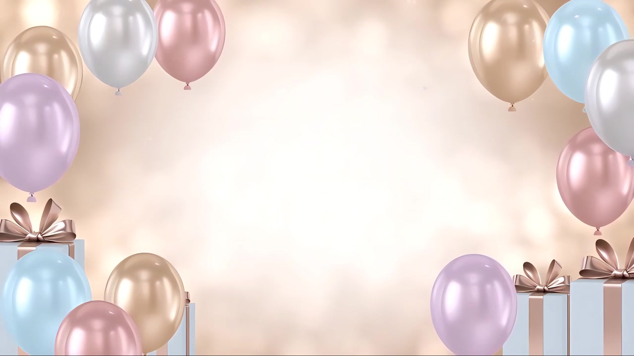 Balonlu doğum günü arka planı 4K
