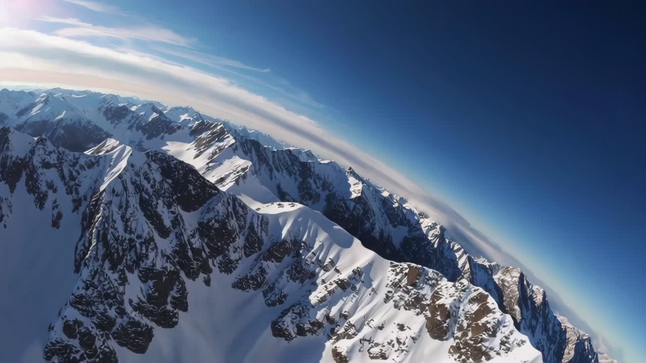 picos de montañas nevadas vista aérea