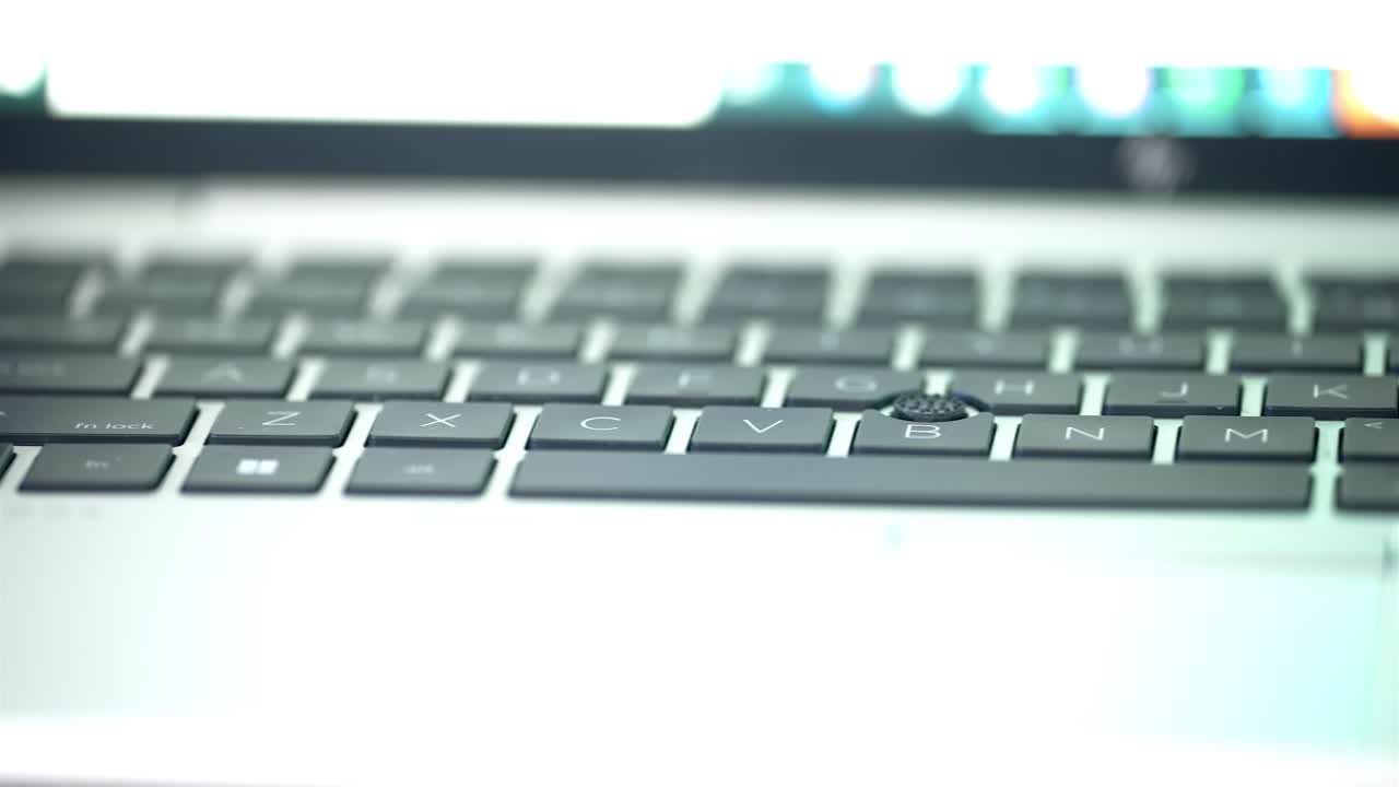 Home Office Desk Detail, Laptop, Mouse, and Pink Pad