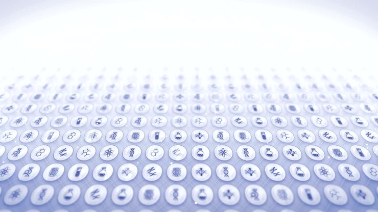 Set of Genetic Icons, Biotechnology Background, CG Loop Animation,