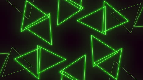 patrón de triángulos de neón verde en filas