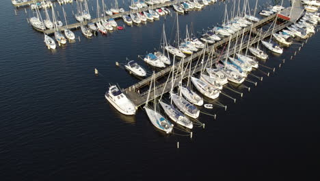 Boats-and-yachts-docked-at-Ljungskile-batklubb-marina-in-Sweden