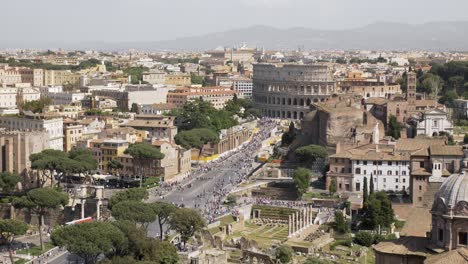 rome, italy, aerial, city, colosseum, forum, streets, overview