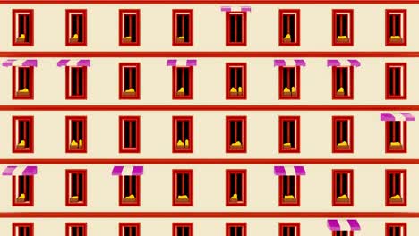 un patrón repetido de ventanas en la fachada de un edificio
