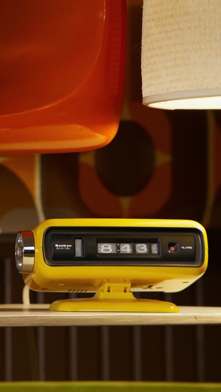 Vintage Yellow Sonkyo Digital Alarm Clock