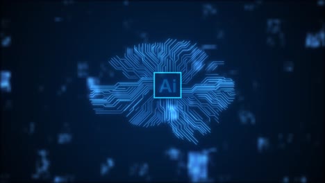 artificial intelligence ai and internet of things iot circuit technology network animation concept