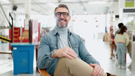 Face,-man-and-teacher-smile-in-kindergarten-school