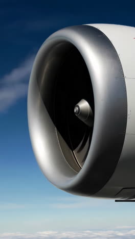 close-up of an airplane jet engine