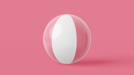 juguete de playa de pelota inflable rosa en fondo rosa de verano con concepto de globo. renderización 3d.