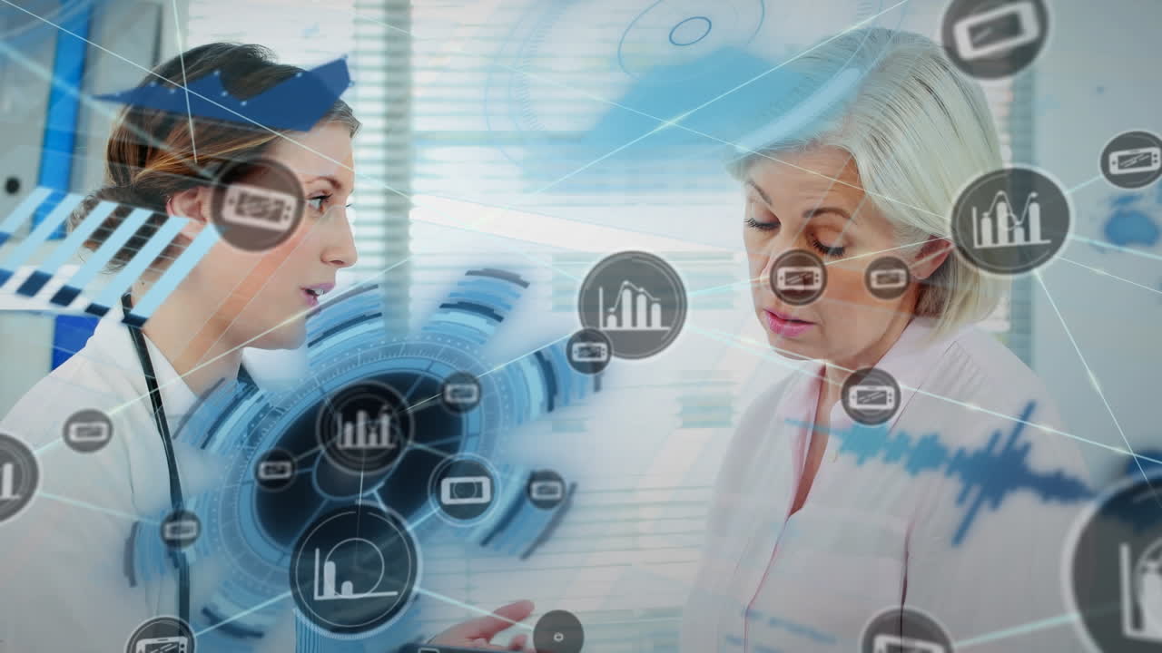 анимация сети связей и статистики по белым врачам, обсуждающим.