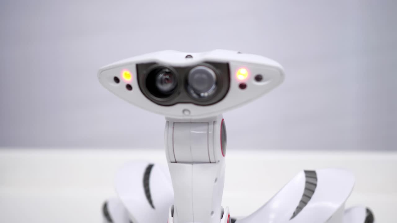Close-up of a White Robotic Device