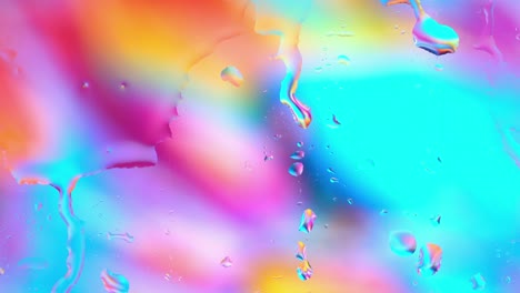 smooth colorful water on glass surface