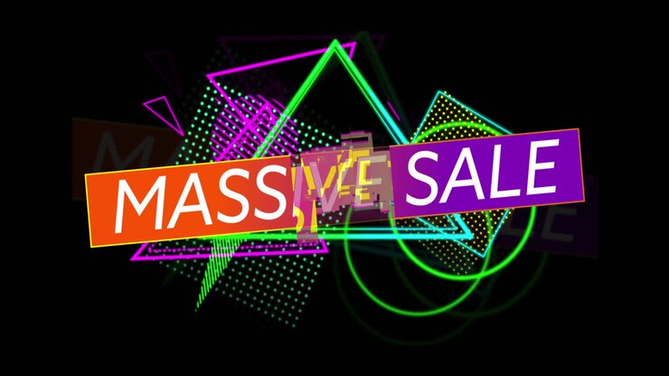 Annuncio di saldi massicci in stile retrò anni Ottanta