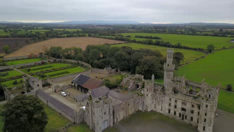 arboleda de pato ruinas del castillo punto de vista drone vista