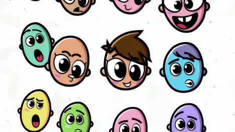 collection of expressive and distorted cartoon faces