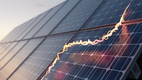 aprovechamiento de la energía solar del panel en el fondo del atardecer