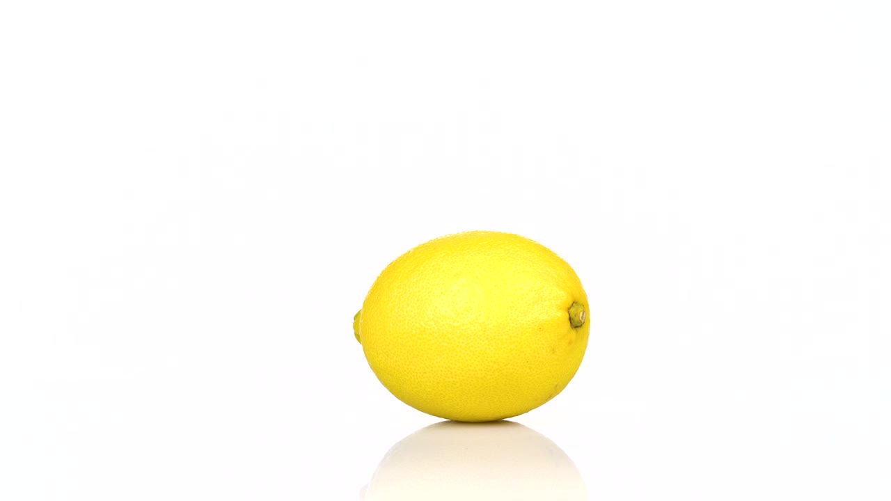 Lemon rotating on white background