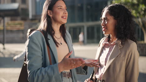 two businesswomen in conversation