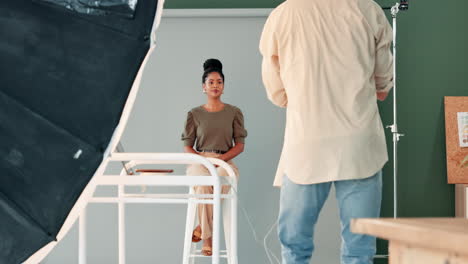 photoshoot in a studio with a photographer and models
