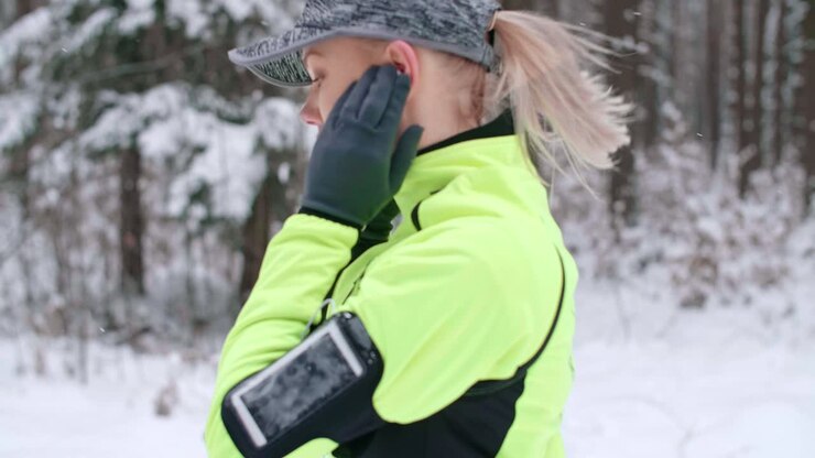 Close up of woman running on the fresh air