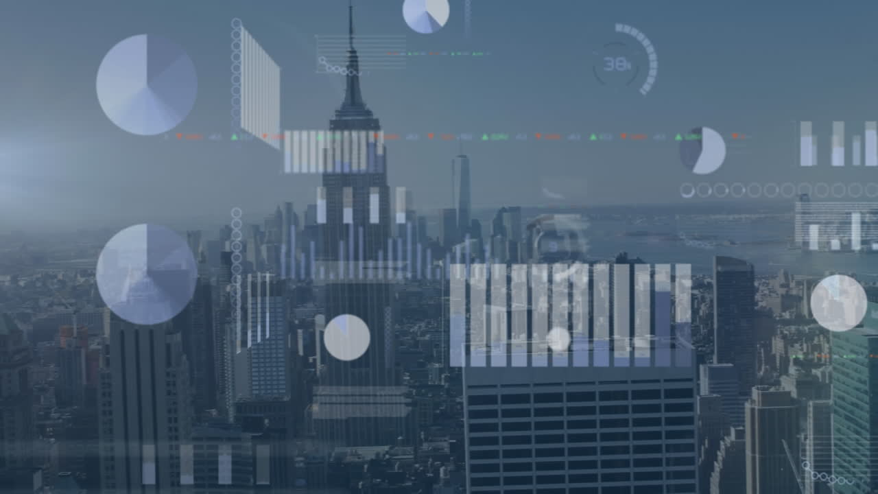 높은 건물 과 탑 이 있는 도시 풍경