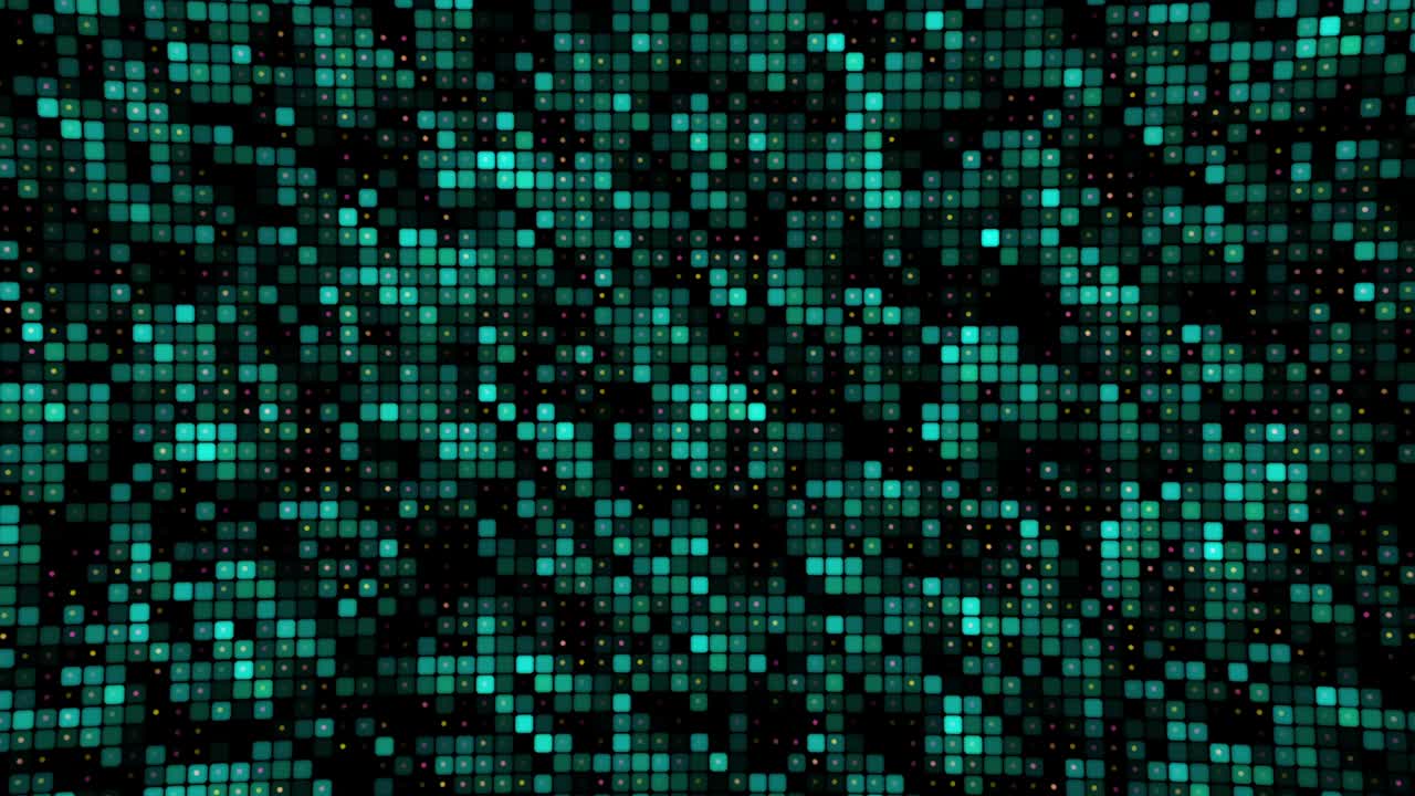 Square tiles in seamless loop animated mosaic. Simple motion graphic background