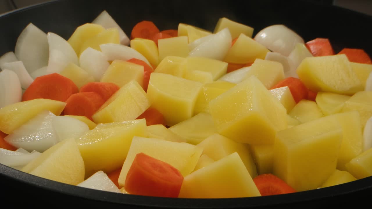 Chopped vegetables in a pot