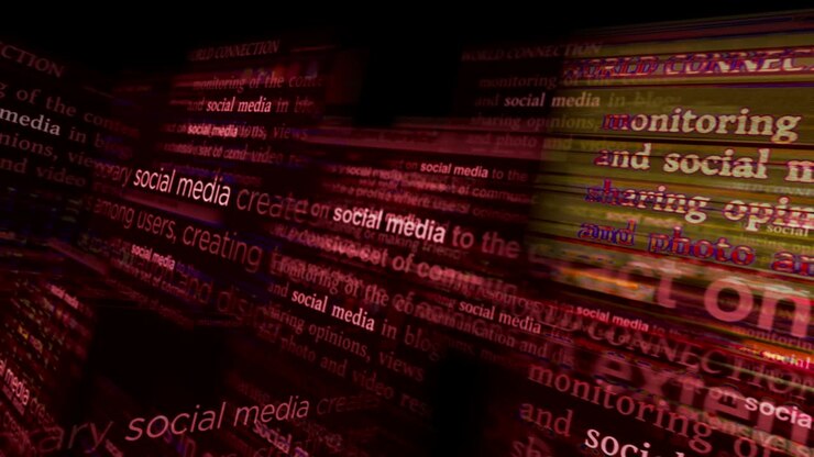 Headline news titles media with Social media communication network seamless looped