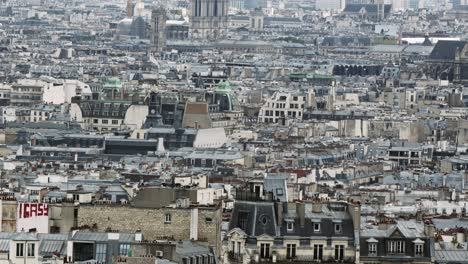 roofs of paris during a cloudy day