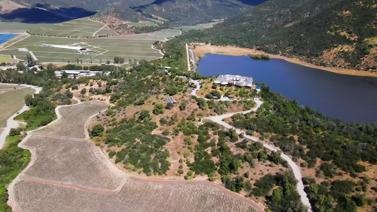 vik 호텔, millahue, 칠레, uhd 4k의 공중 촬영