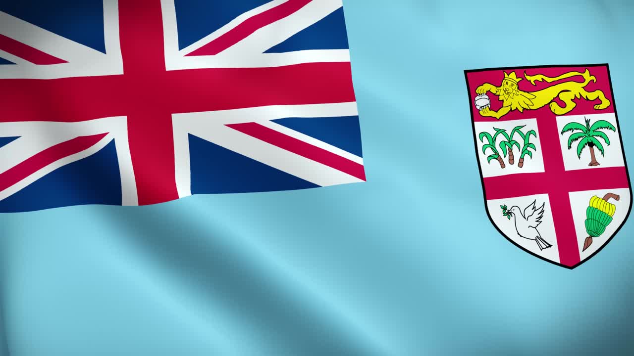 4k 국가 애니메이션 피지 표지, 애니메이션 피지 발, 피지 국기 흔들기, 피지의 국가 발 애니메이션