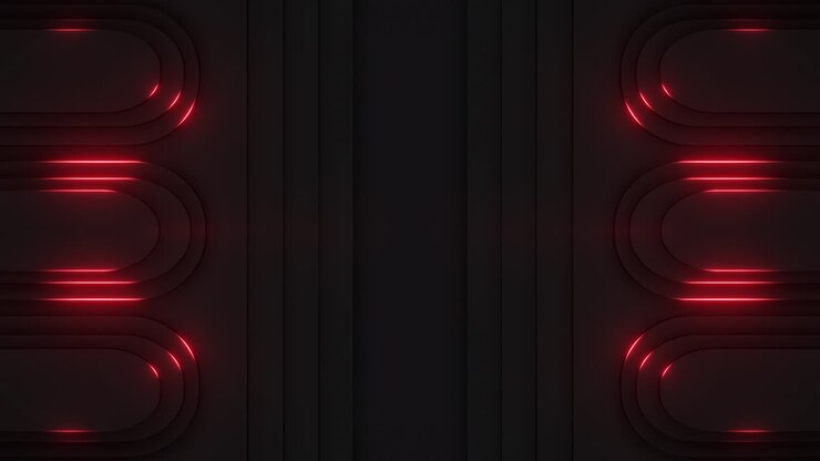 Abstract Dark Background with Red Neon Light
