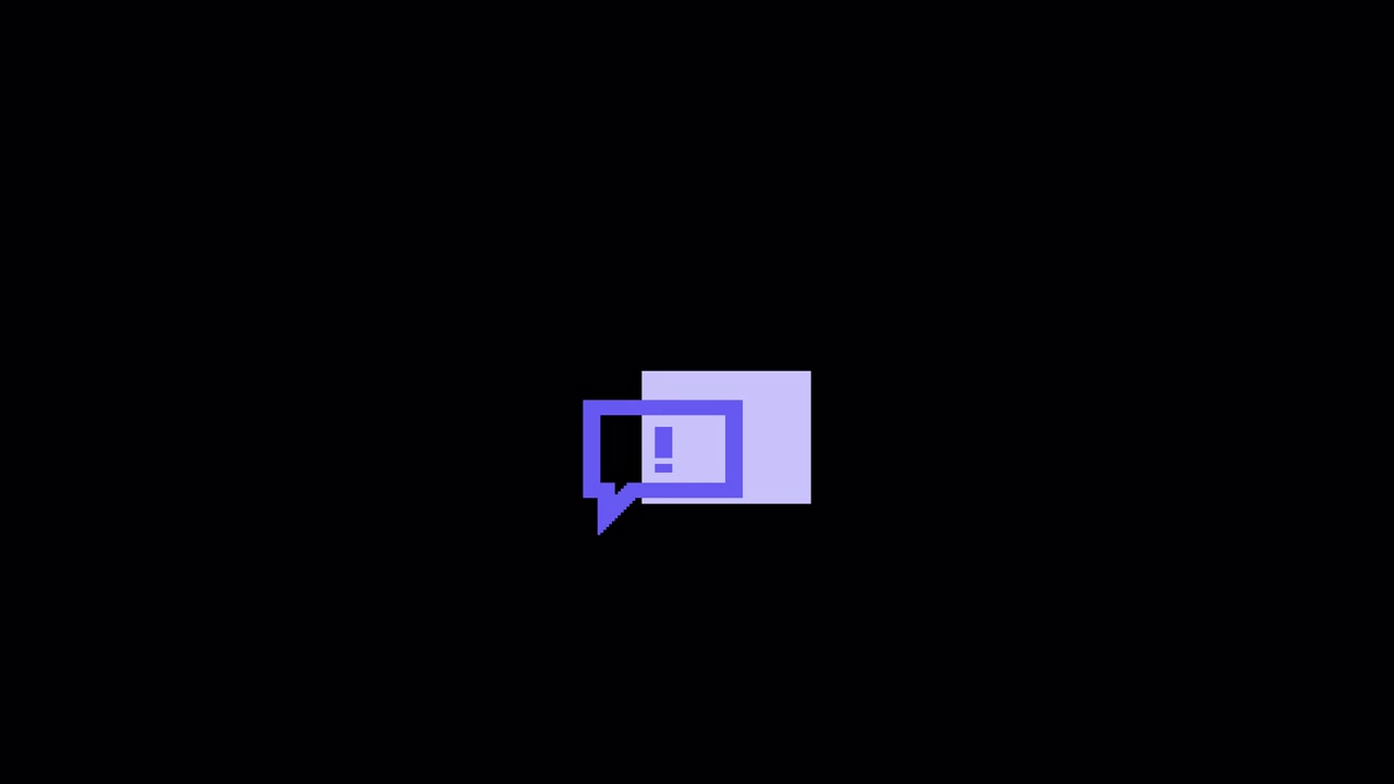 Animated Purple Speech Bubble Icon with Exclamation Mark