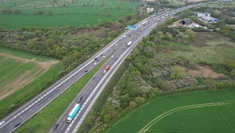 High-Aerial-view-of-M1-M25-Junction-motorway