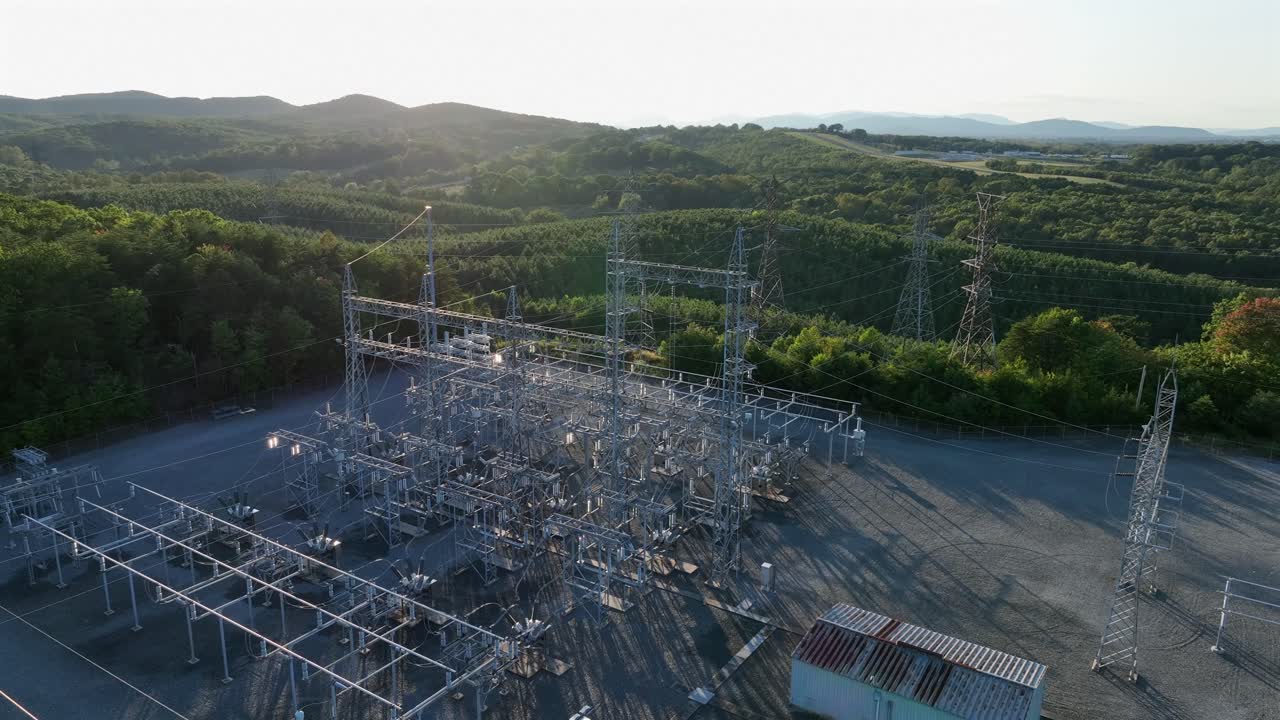 воздушный вид электрической подстанции