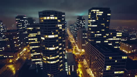 night city skyline aerial view