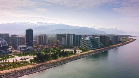 aerial view – modern seaside town skyline, batumi, georgia