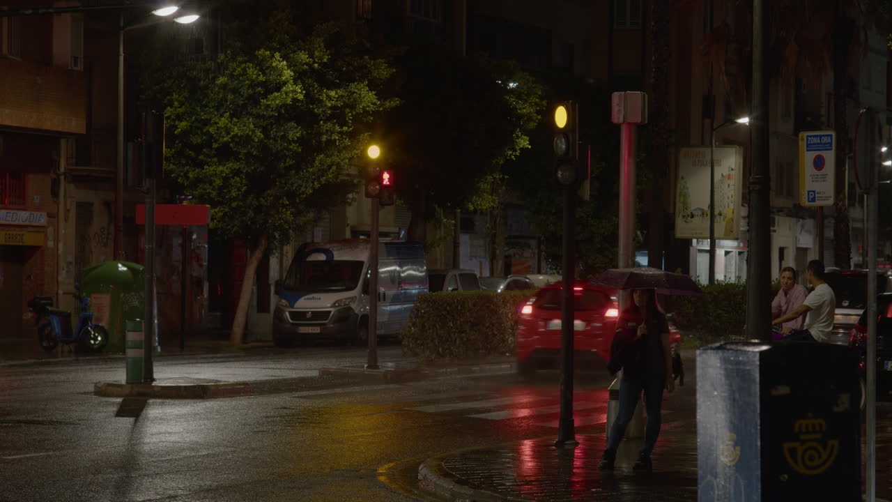 noche lluviosa en la ciudad