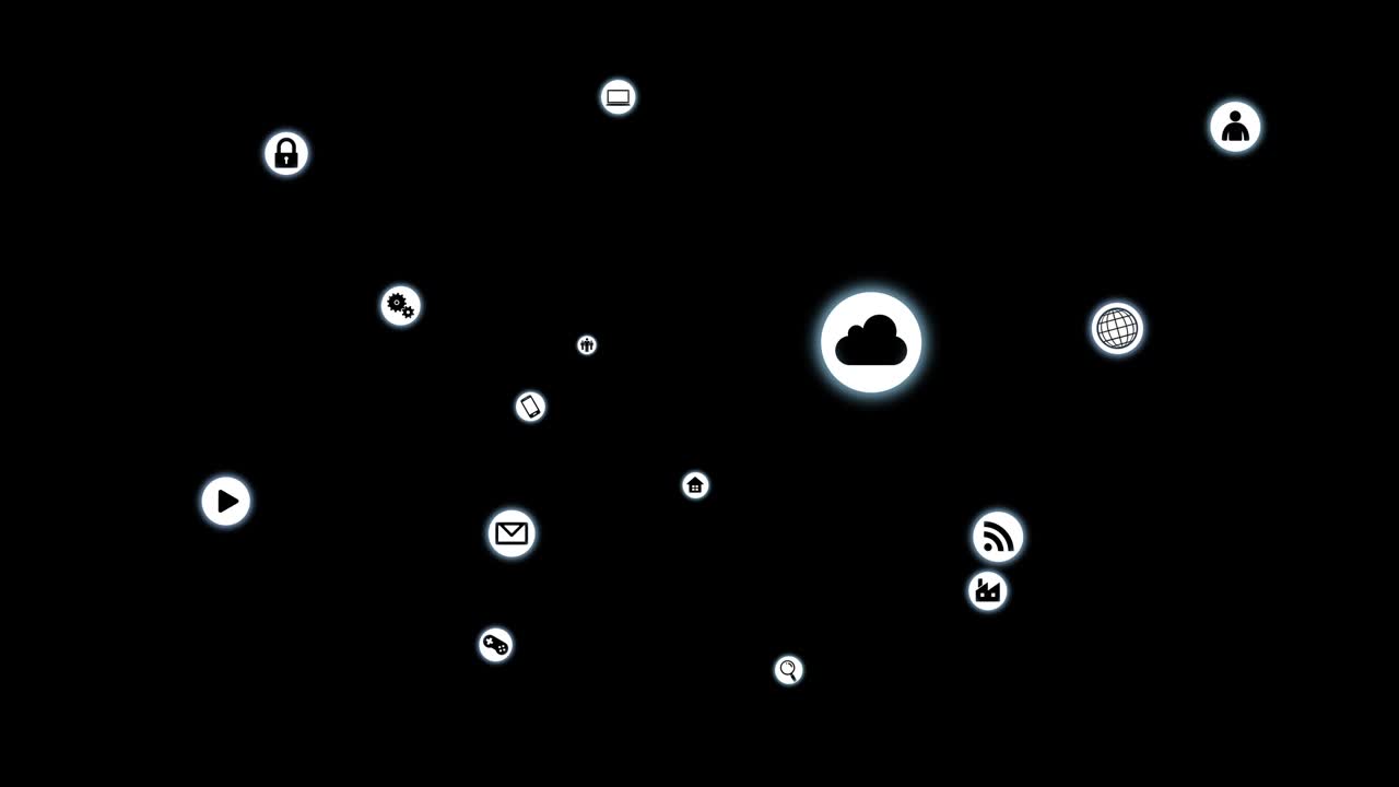 Technology Icon Network Symbol Digital devices on the Internet background