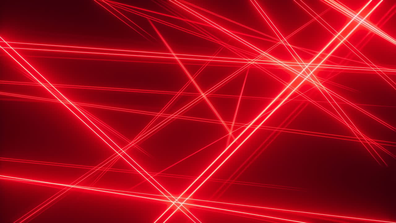 Abstract Red Laser Beams on Dark Background
