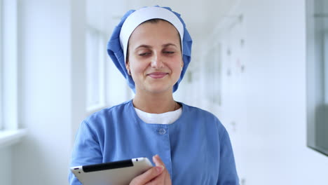 woman worker with tablet. factory woman with tablet. female worker face