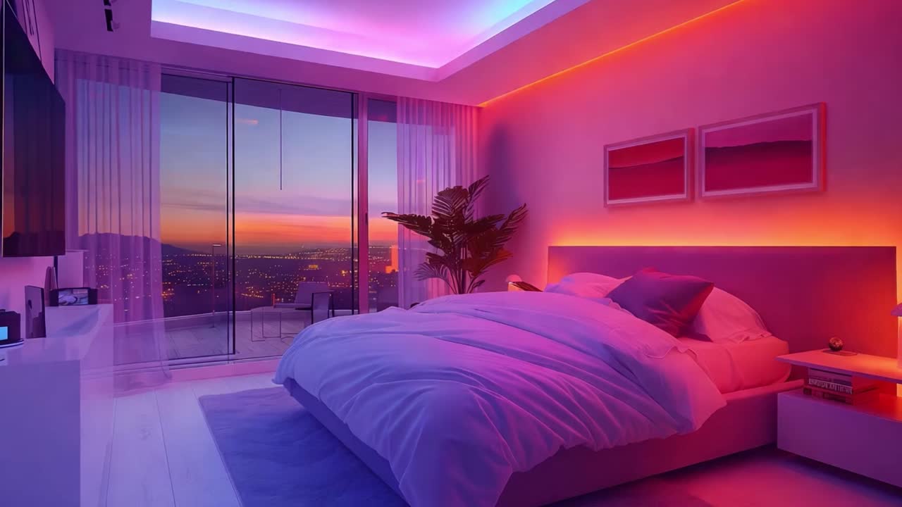 Modern Bedroom with City View