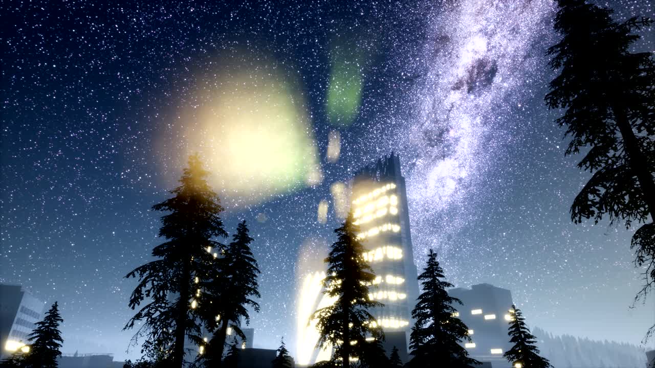 rascacielos de la ciudad por la noche