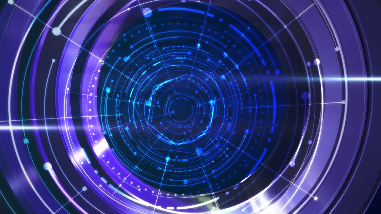 gráfico futurista con líneas azules y elementos hud