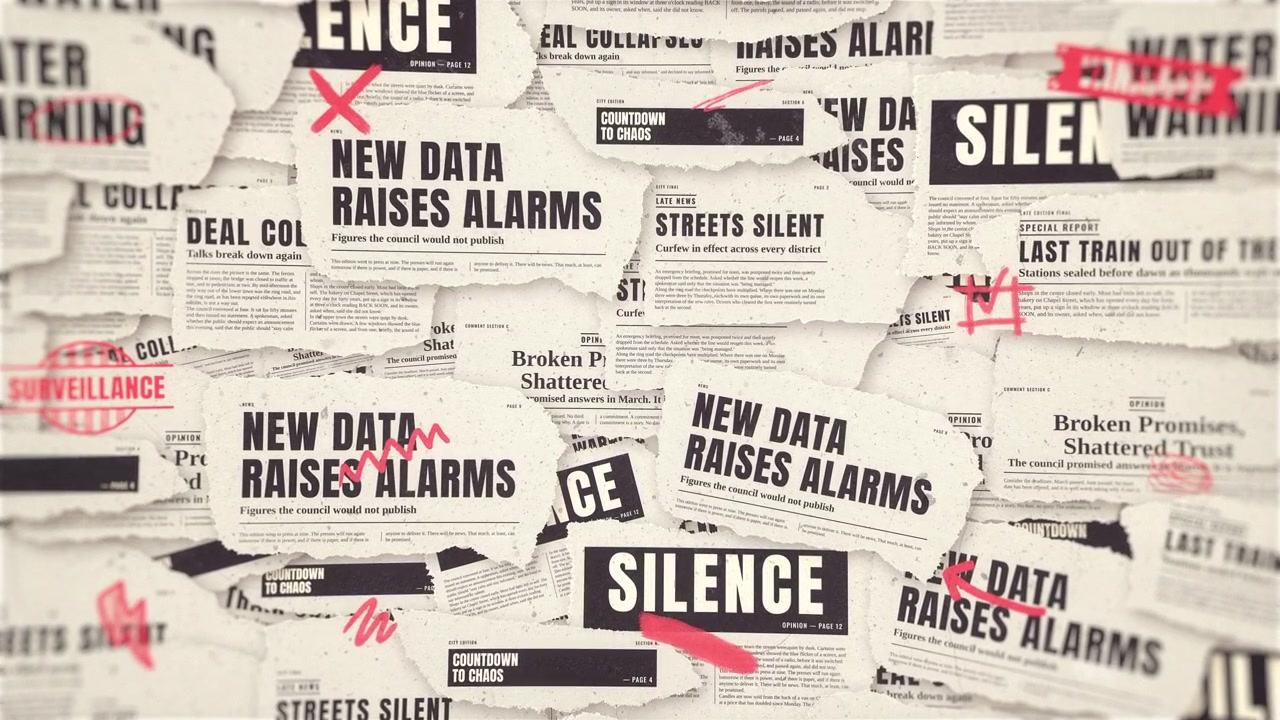 Animated Newspaper Clipping Collage Background