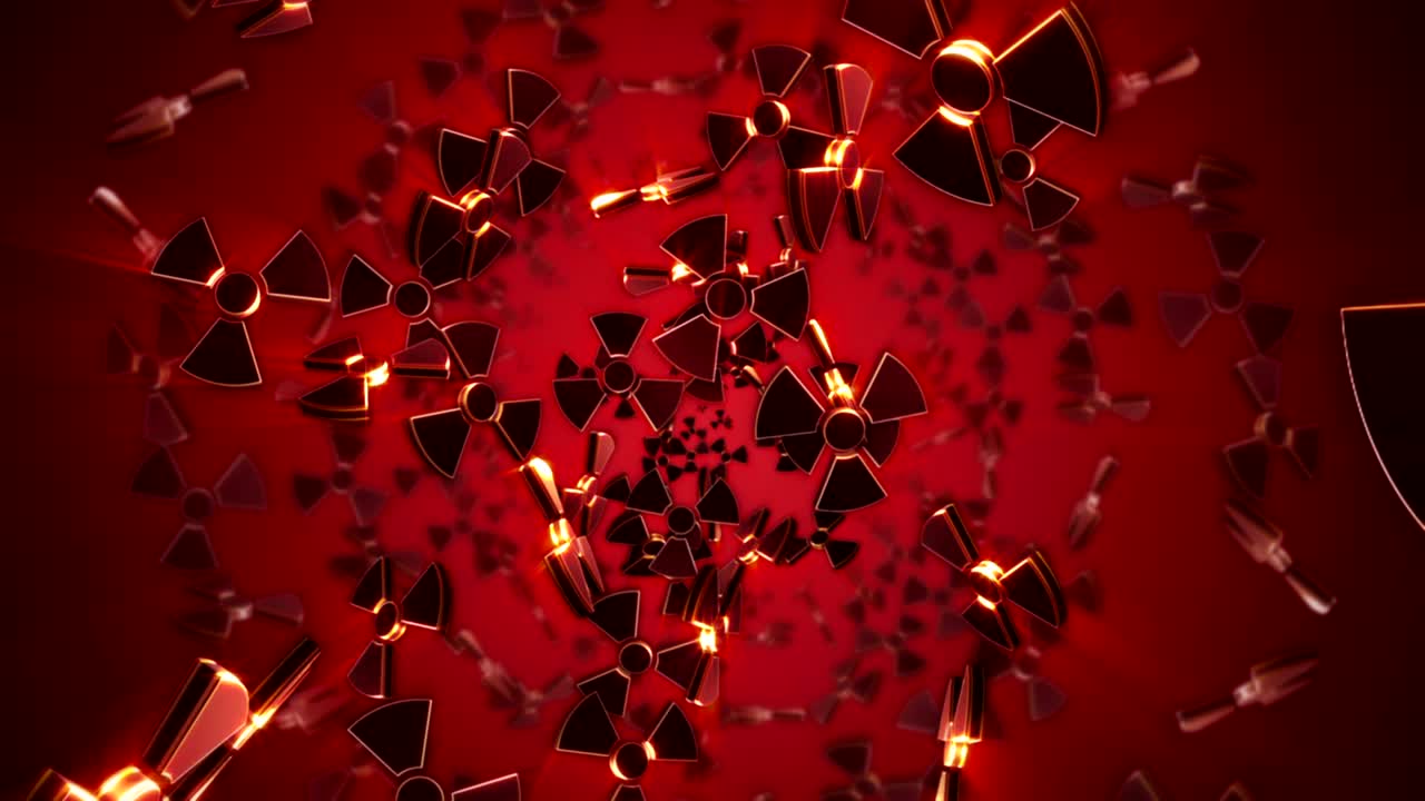 핵 위험 기호, 애니메이션, 알파 채널, 루프