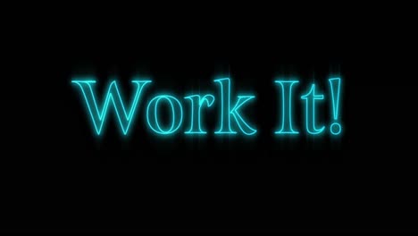 emerging blue work it neon billboard